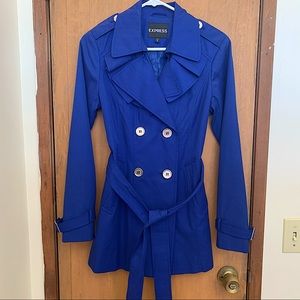 Express Royal Blue Classic Trench Coat XS